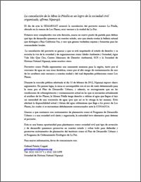 Comunicado Prensa Niparajá Cancelación de Pitalla (Ago 2012)